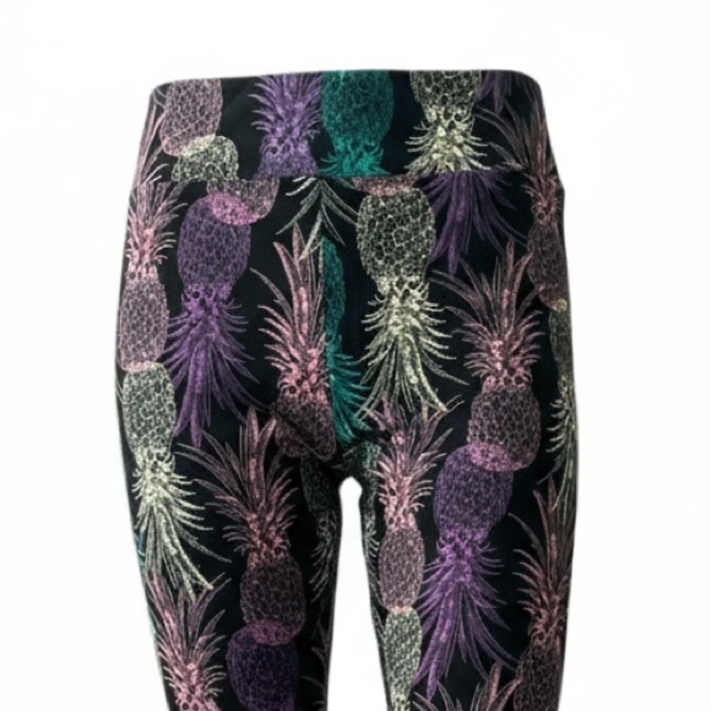 LuLaRoe Buttery Soft Leggings • Black Multi Color Neon Pineapples